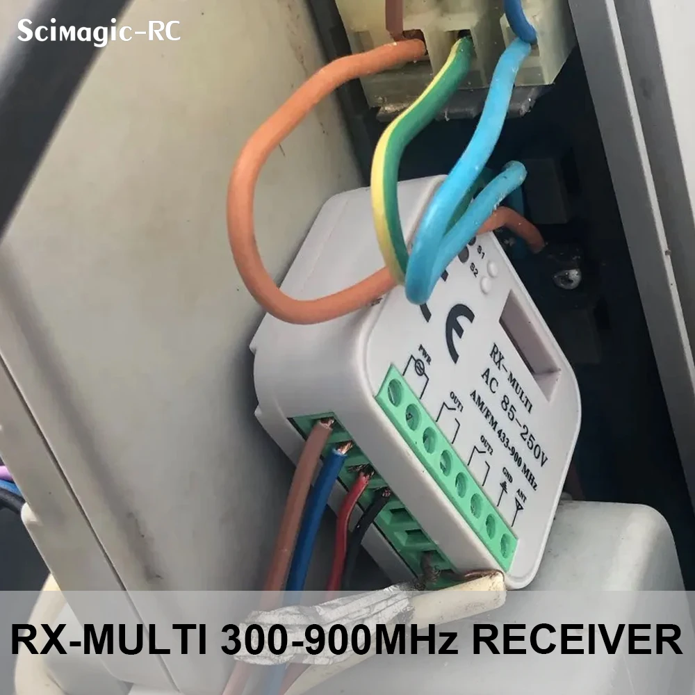 RX MULTI 433 a 900 Mhz Gate Garage Door Receiver Module AC DC 9-30V 85-250V Controller Fixed Rolling Code 433.92mhz Remote