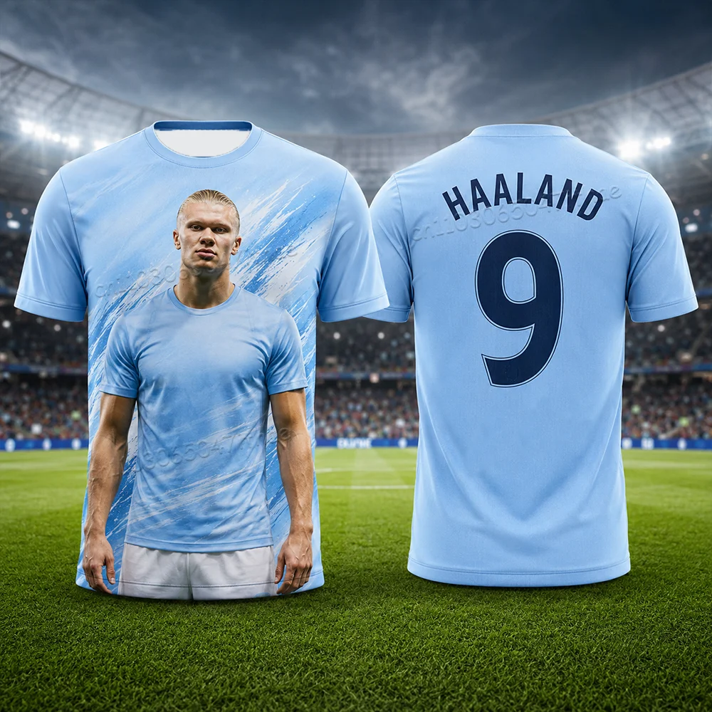 Norway No.9 Haaland 3D Printed Commemorative Fan Shirt Summer Adult Men's Lightweight Football Jacket Training Sports T-shirt