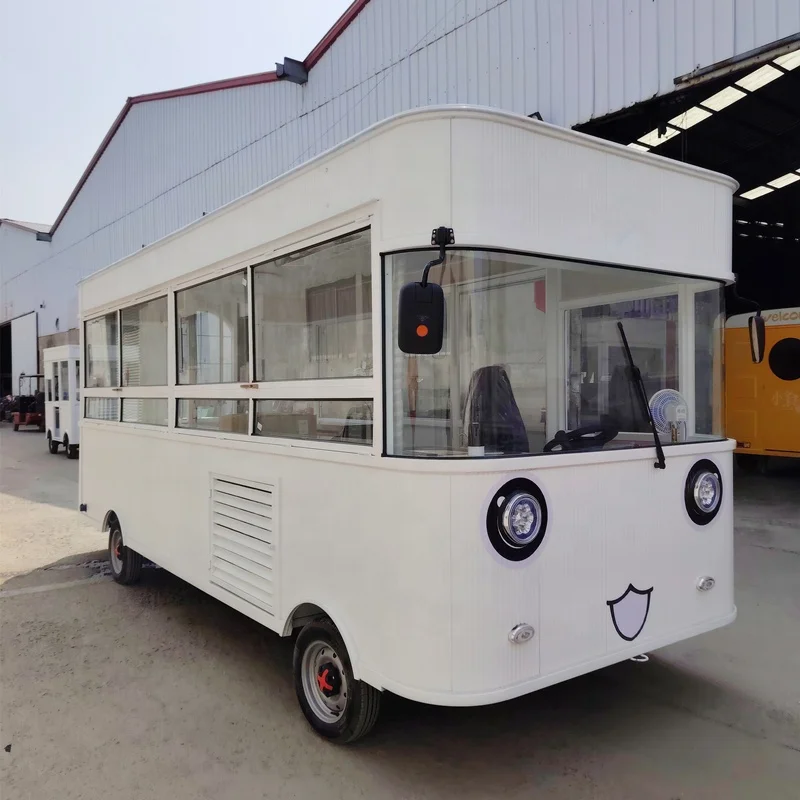Mobile Juice Bar Food Trailer Street Food Truck Trailer Fully Equipped with Blender and Fridge for Smoothies and Drinks