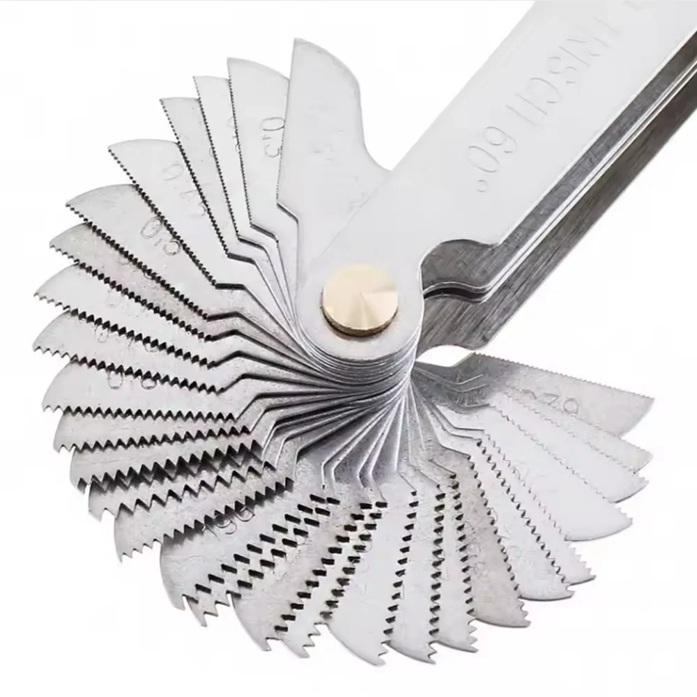 

Metric, Inch, and U.S. Standard Thread Gauges Set - Thread Pitch Gauges, Thread Templates, and Screw Gauges Included