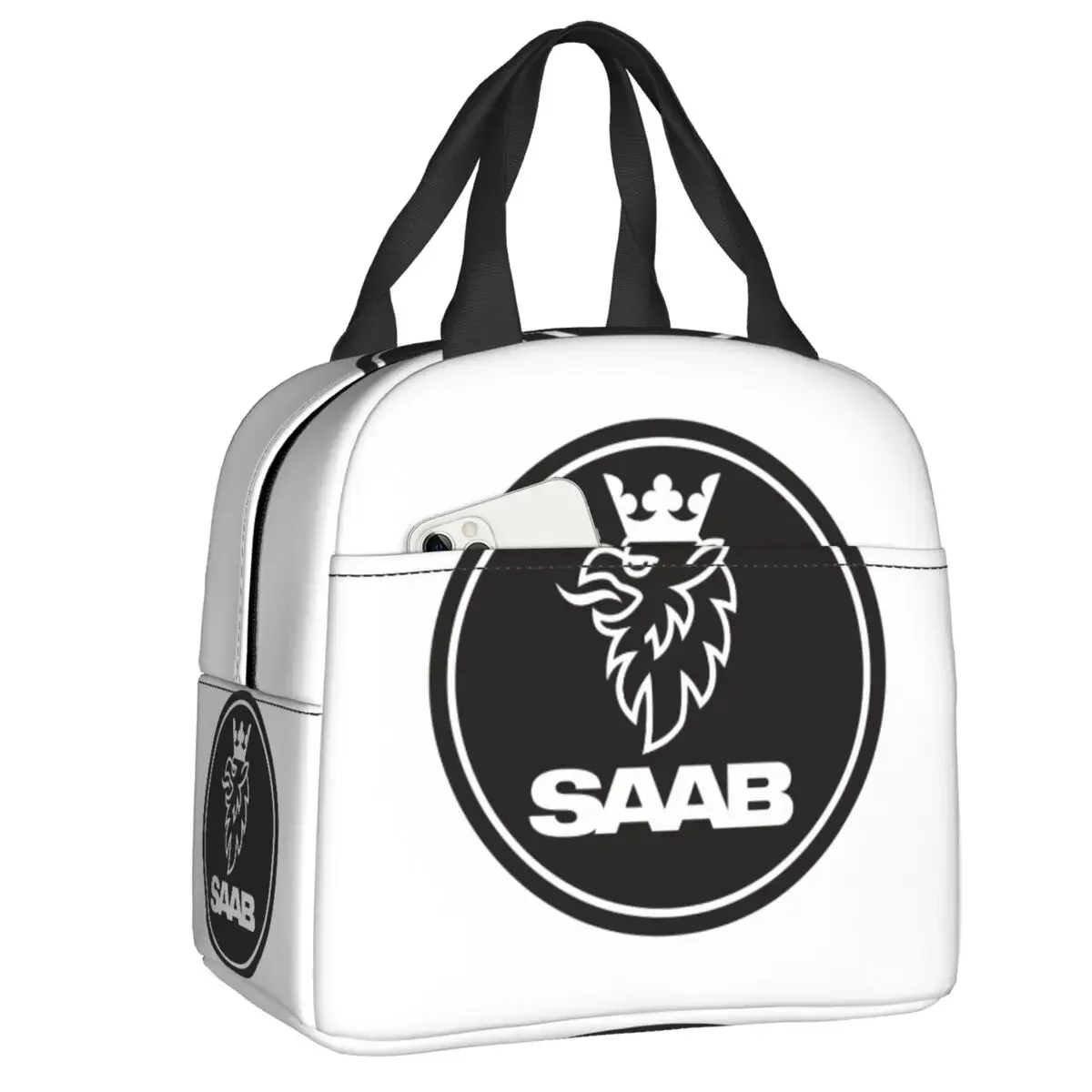 Custom Swedish Saabs Scanias Thermal Insulated Lunch Bags Women Resuable  Tote for Outdoor Camping Travel Storage Food Box