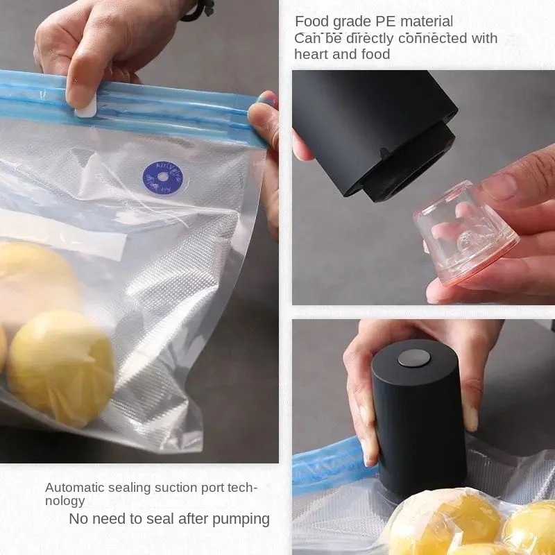 Кухонный ручной мини-вакуумный насос, бытовой портативный беспроводной Перезаряжаемый контейнер для хранения пищевых продуктов, холодиль...