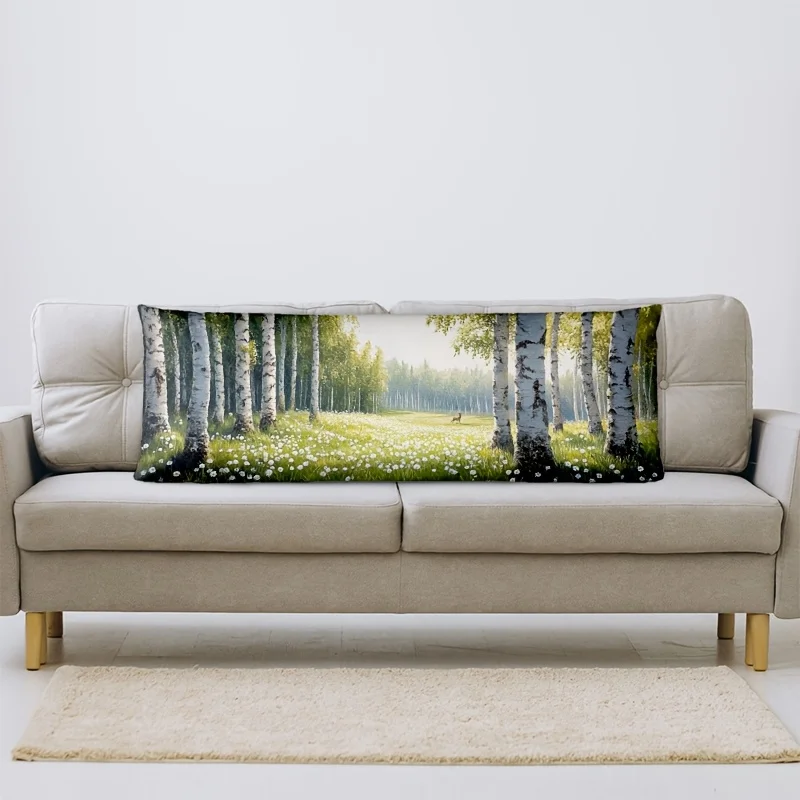 Spring Birch Decor Pillowcase - Soft Short Plush, Double-Sided Print, Zipper Closure, 18 X 18 Inches Sofa And Bedroom Cushion Co