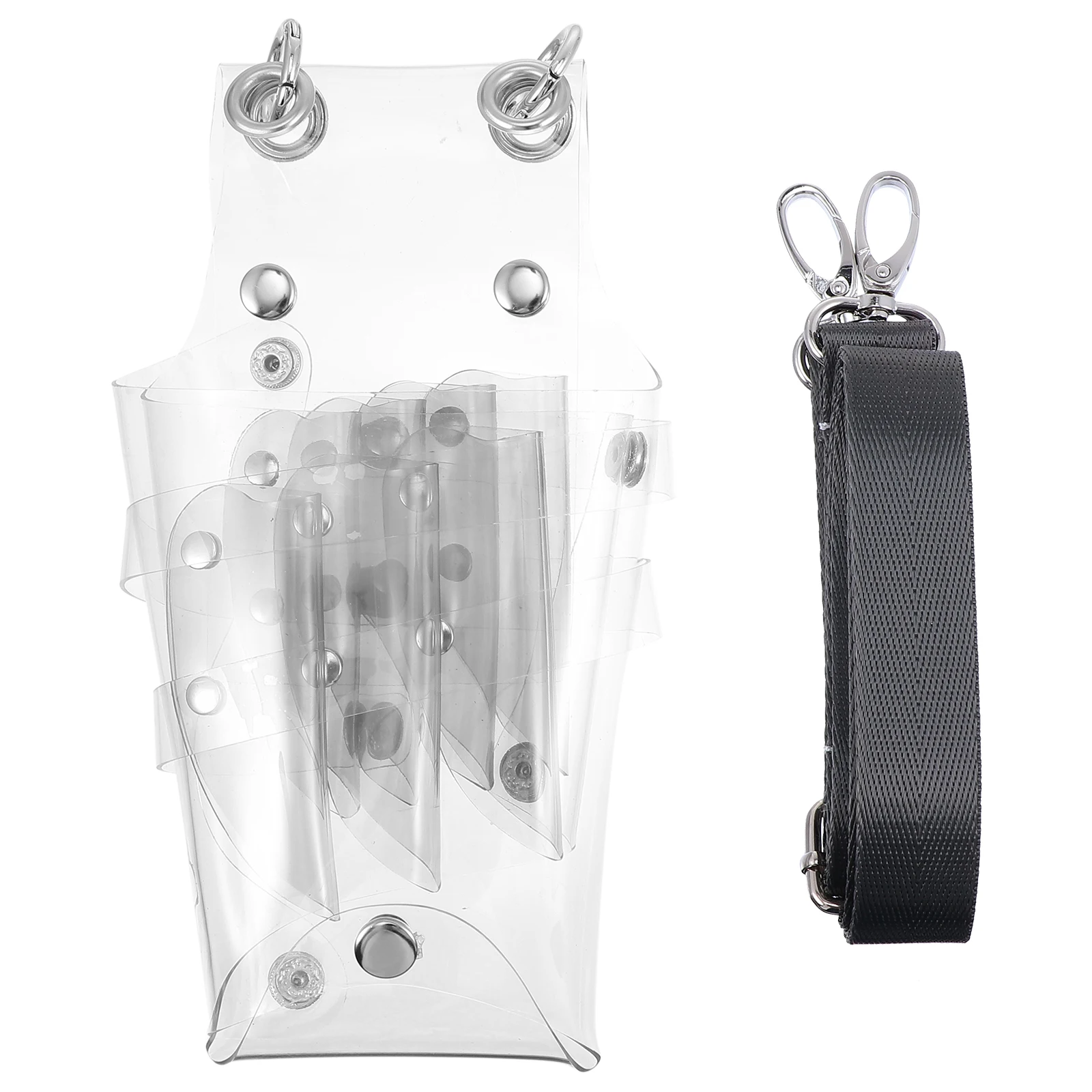 

Hairdressing Scissors Bag Transparent Pouch PVC Material Detachable Belt Clip Cutting Shears Salon Home Use Tool Kit Storage