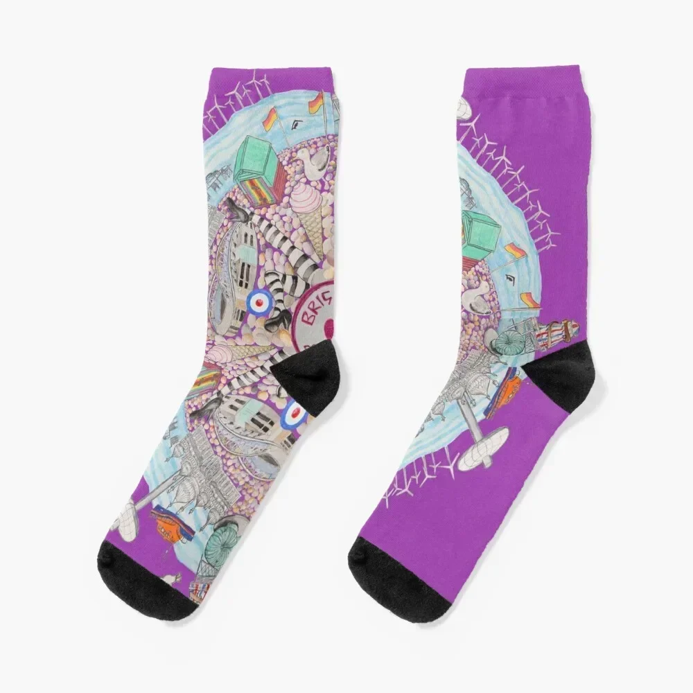 Brighton and Hove Rocks Socks cartoon heated Argentina Male Socks Women's