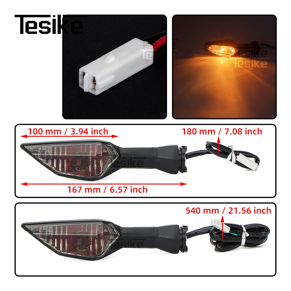 Turn Signals For KAWASAKI NINJA ZX6R 400 250 125 Z650 Z400 Z250 Z125 Z900 VERSYS X 300 Flashing Blinker Motorcycle Accessories view 4