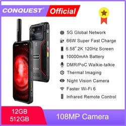 CONQUEST S23 5G Network Network 108MP Camera 12GB 256GB 66W Thermal Imaging 5G IP68 impermeabile NFC