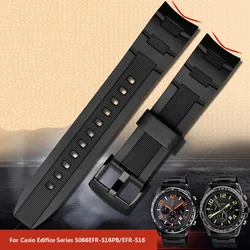 High Quality Silicone Watch Strap For Casio Edifice Series 5066EFR-516PB/EFR-516 Watchband Bracelet  Arc 22mm Men