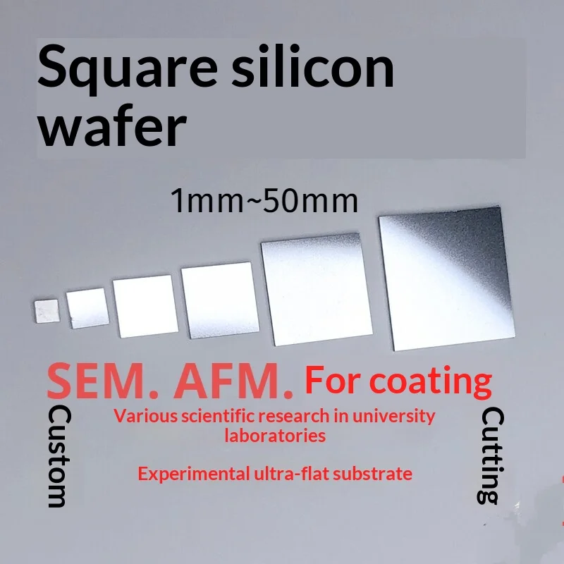 Quadratisches Silizium-Wafer-Sem-Scanning-Elektronenmikroskop Afm Hochreines monokristallines Silizium Xrd Kein Beugungsspitze