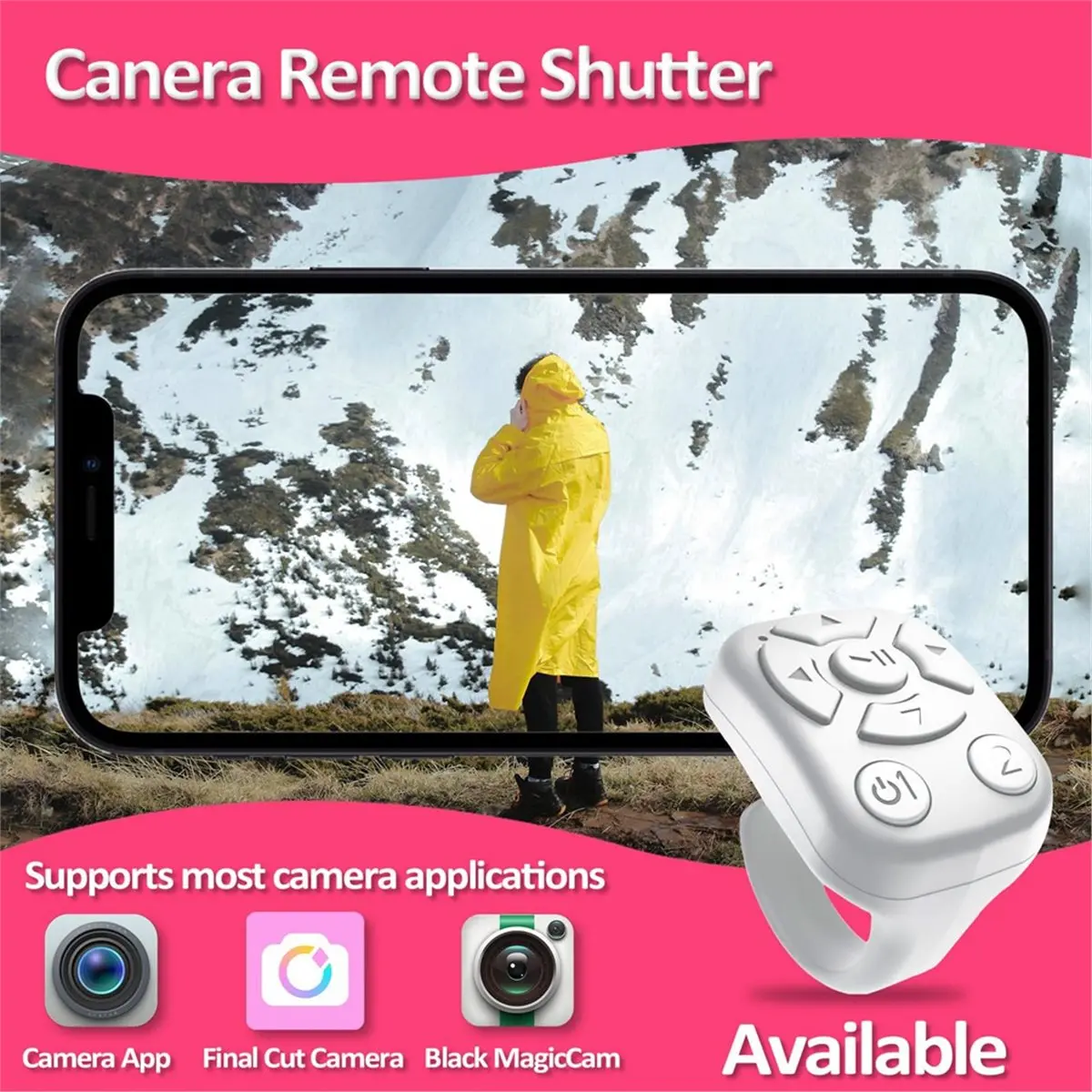 A86G NEW Scrolling Ring,Bluetooth Remote for Clips & Tunes, for Fingertip Bluetooth Controller, with Camera Shutter