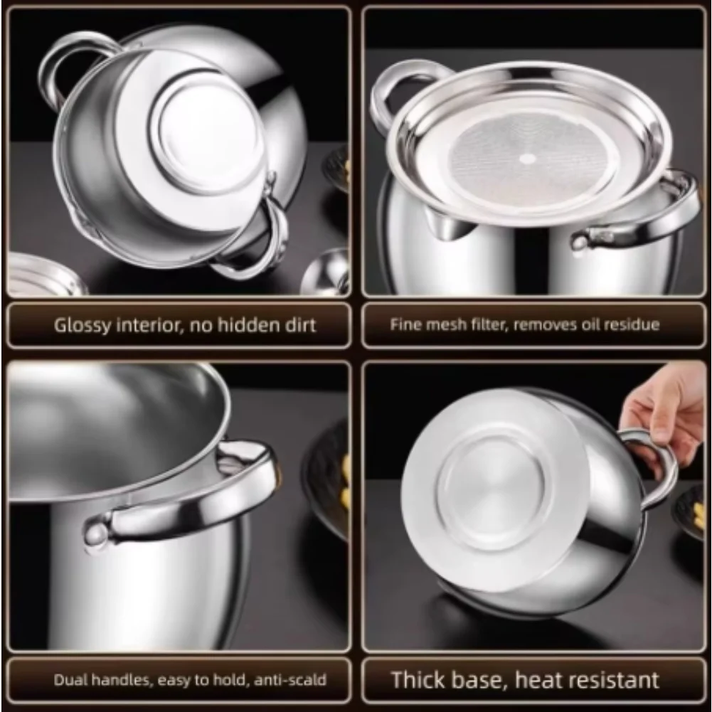 Grease Separator Jar Oil Filter Pot For Oil Preservation Easy To Clean Commercial Grade For Kitchen Countertop view 5