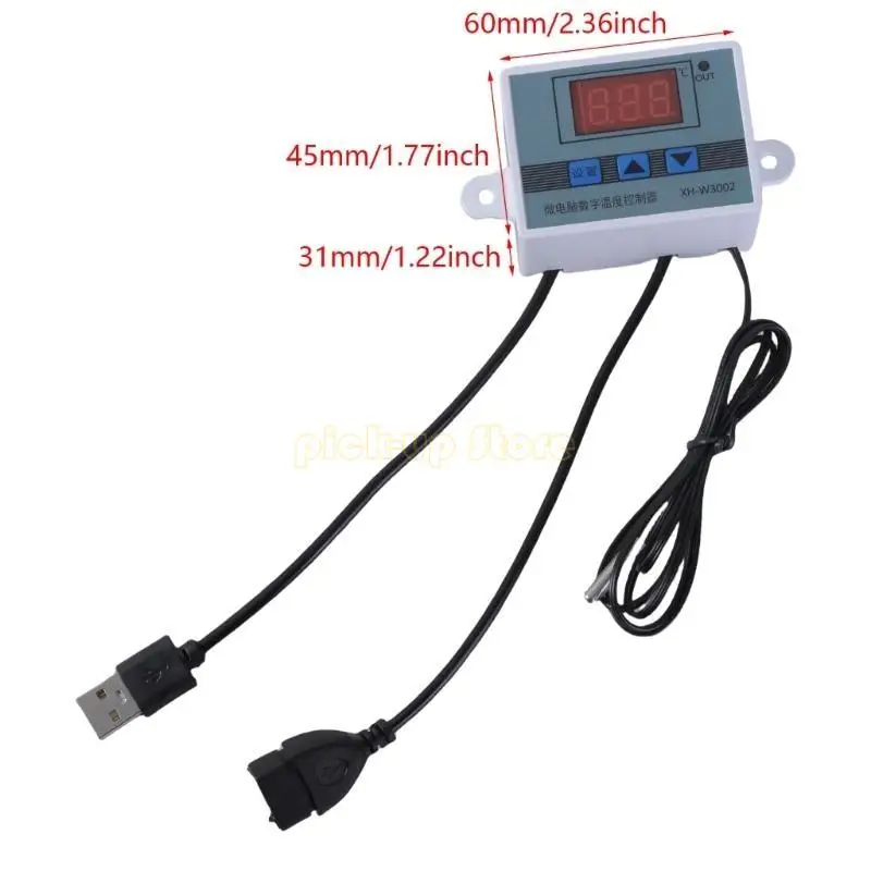Universal USB Temperature Control Power Cable Three Button USB 5V Digital Temp Controller for Fan and Blowers Supports Up to 50W