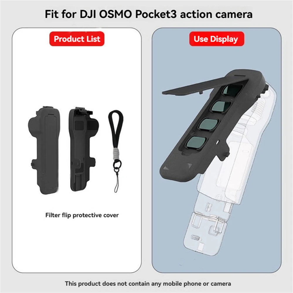 

For DJI Pocket 3 Filter Protector Case Set Portable Travel Storage Protective Hard Case Vlog Camera Accessories