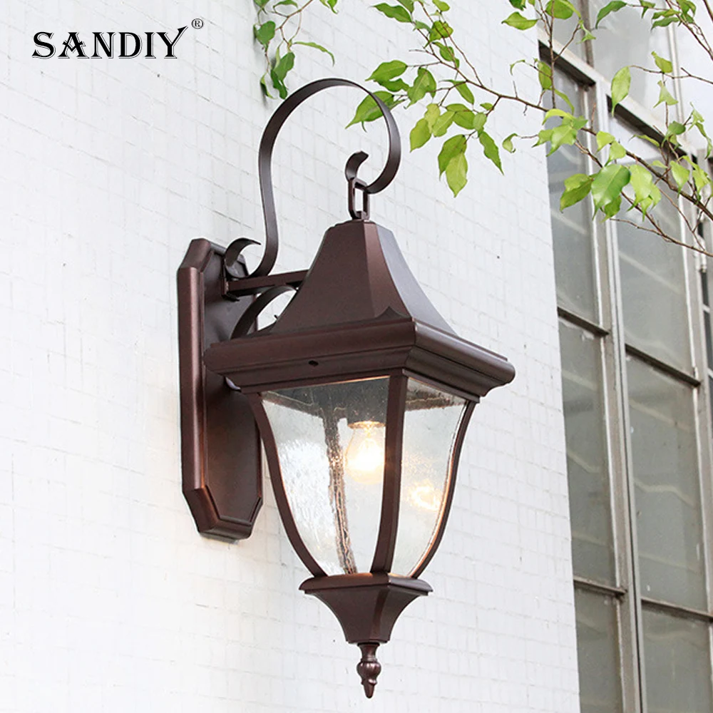 SANDIY American Outdoor Wall Lights Outdoor Rainproof Patio Garden Fence Exterior Wall Lights Aisle Corridor Gate Balcony Lights