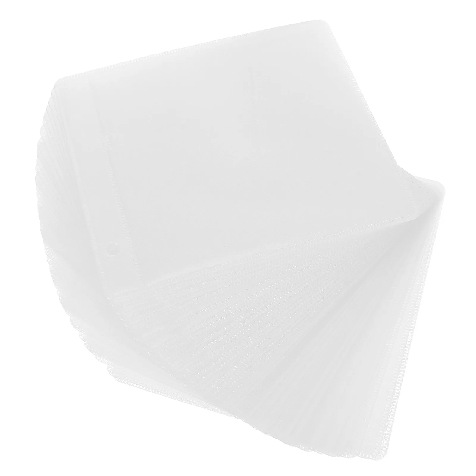 50Pcs Cd Binder Pages Double Sided Plastic Disc Holder Sheets Media Storage Sleeves Refill for Dvd Storage Organizer 5.75x5