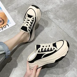 Platform Sneakers for Women 2024 Spring Summer Autumn New Designer Fashion Casual Women's Half Slippers Zapatos De Mujer Shoes