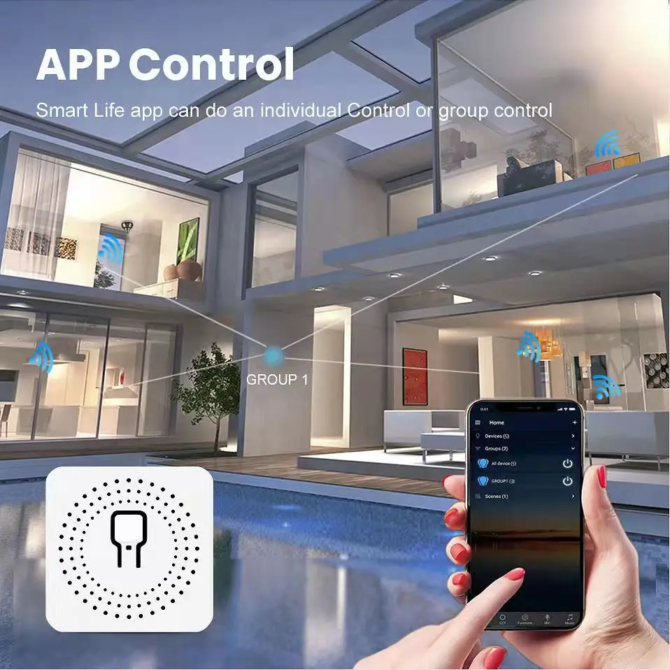 Mini WiFi 16A Switch TUYA Module Concealed Intelligent Voice APP Timer Switch