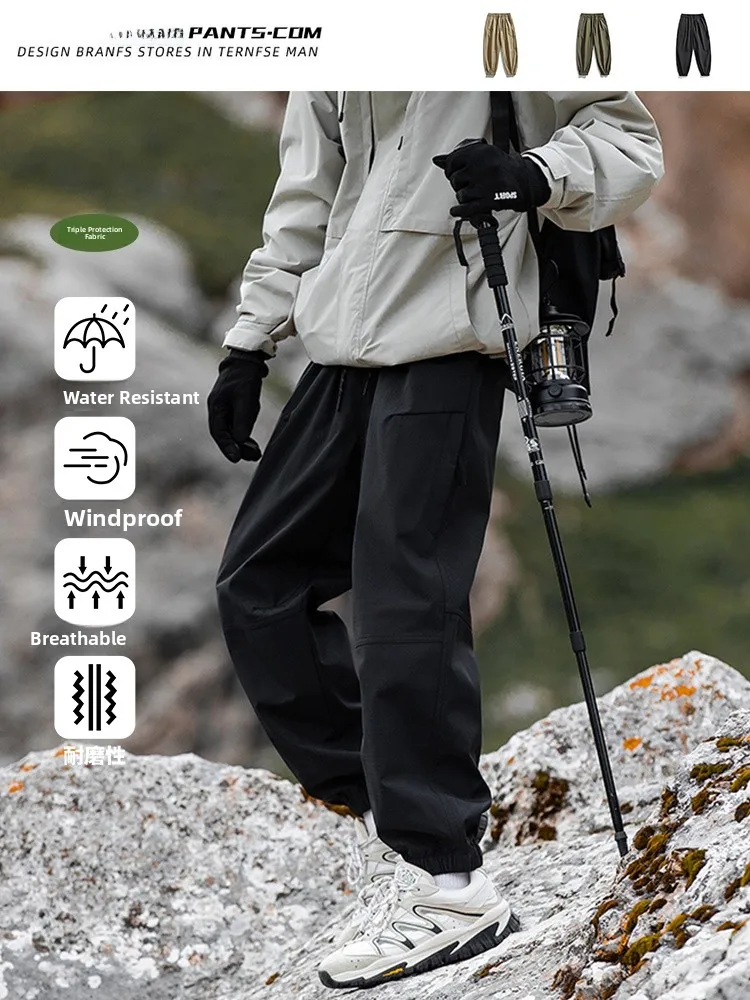 

Мужские рабочие брюки на флисовой подкладке, водонепроницаемые, для активного отдыха, альпинизма, весенне-осенних и зимних видов спорта, длинные штаны