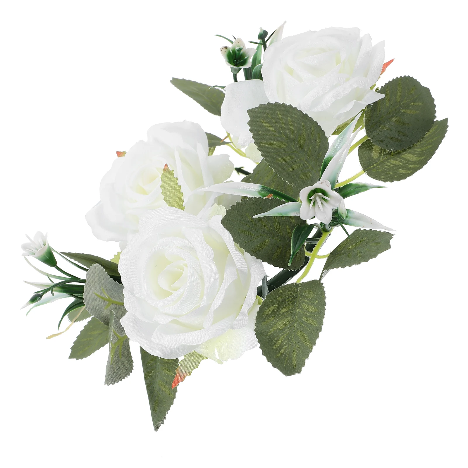 

1pcs Artificial Floral Wreath 20cm White Rose Ring for Wedding Party Decoration Tabletop Props Lightweight Portable
