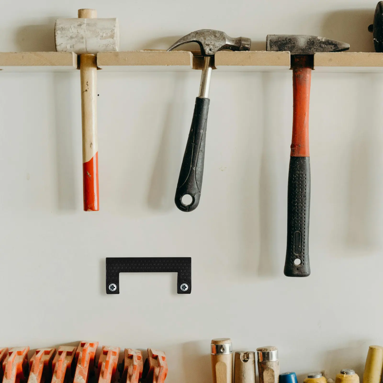 

1Set Wall Hook Storage Rack for Tape Measure and Caliper Tool Holder Mountable Organizer Bracket for Garage Shed Office