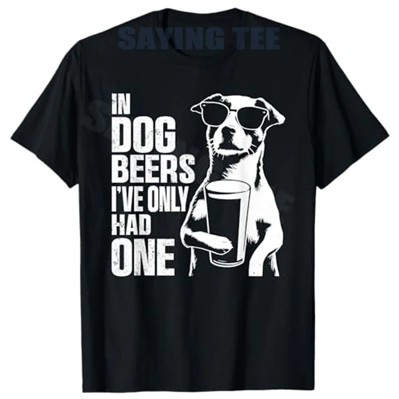

Retro Beer Pun Bar Pub Crawl Party Men Women Funny Beer T-Shirt in Dog Beers I've Only Had One Humor Drinking Y2k Saying Tee Top