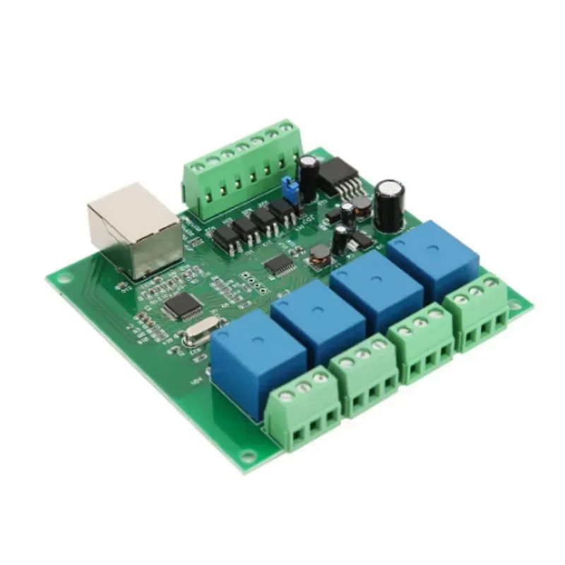 1-Ethernet 12V Network Relay 4 Channel Low Level Trigger Automatic Data Storage Relay Module