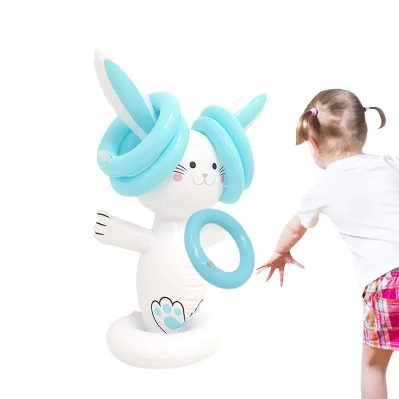Easter Toss Games For Kids Easter Inflatable Rabbit Kid Toss Games Kit Family Games Toss Games For Boys Girls Kids Adults