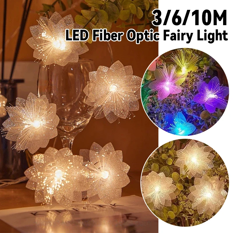 3-6-10-メートル-led-光ファイバーフェアリーライト電池式クリスマスガーランドストリングライトウォームホワイトパーティー新年家の装飾用