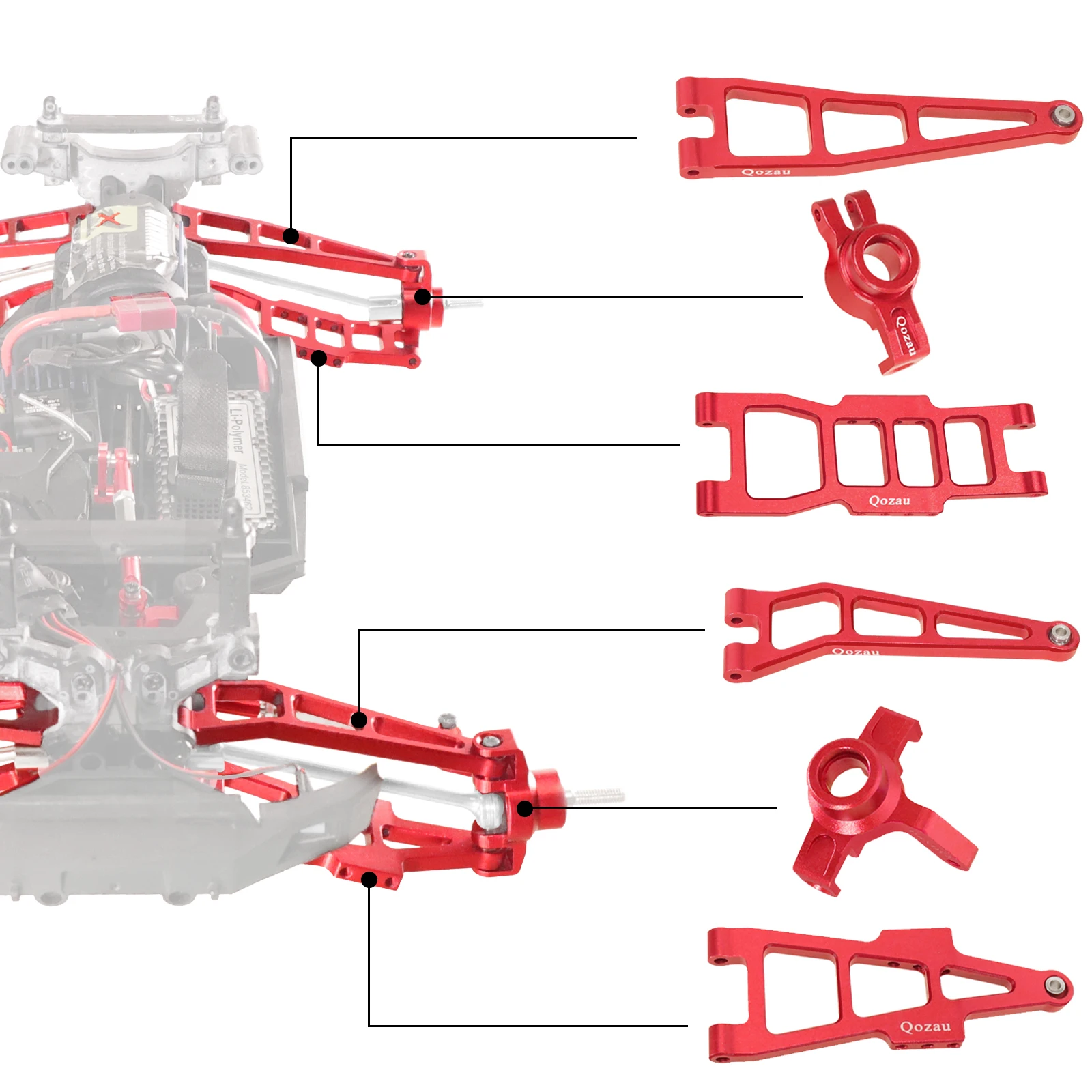 HBX 901 901A 903 905 905A メタルフロントおよびリアサスペンションアームリアハブステアリングブロック 1/12 RC カーアップグレードアクセサリー
