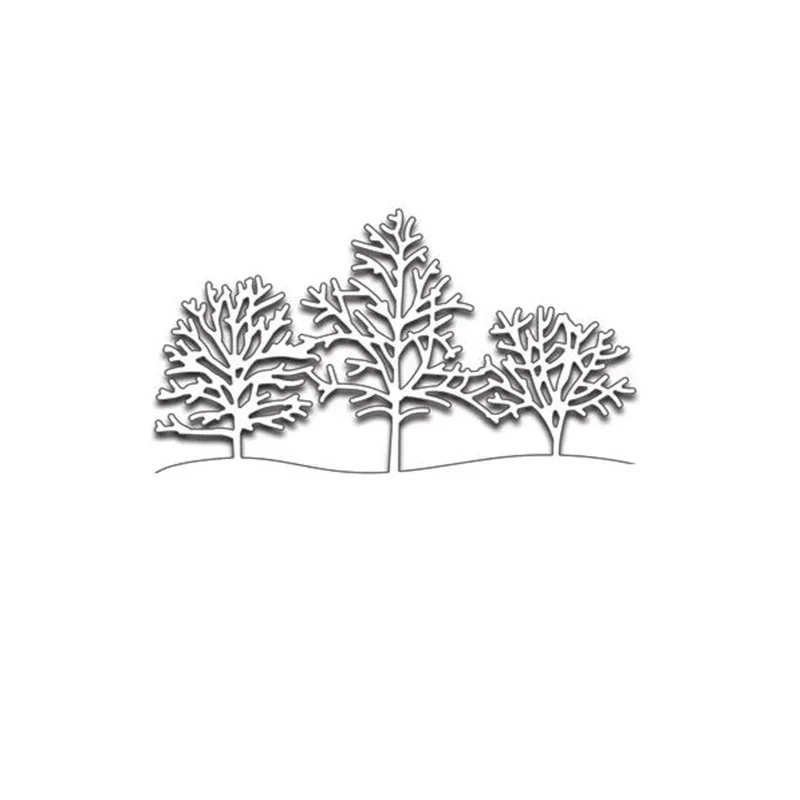 Snow Tree Winter Landscape Metal Cutting Dies Scrapbooking Craft Cuts Paper Art Card Making Emboss Stencil
