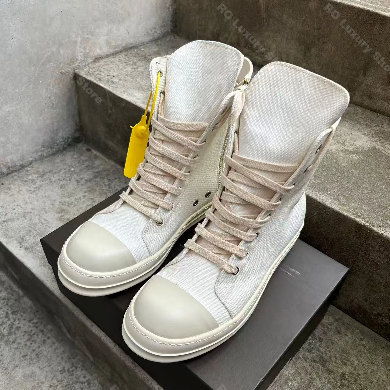 

Classic Canvas Women Sneaker High Top Men Shoe Designer Luxury Follow Engaging Trainer Lace-up Ankle Boot White Platform Shoe