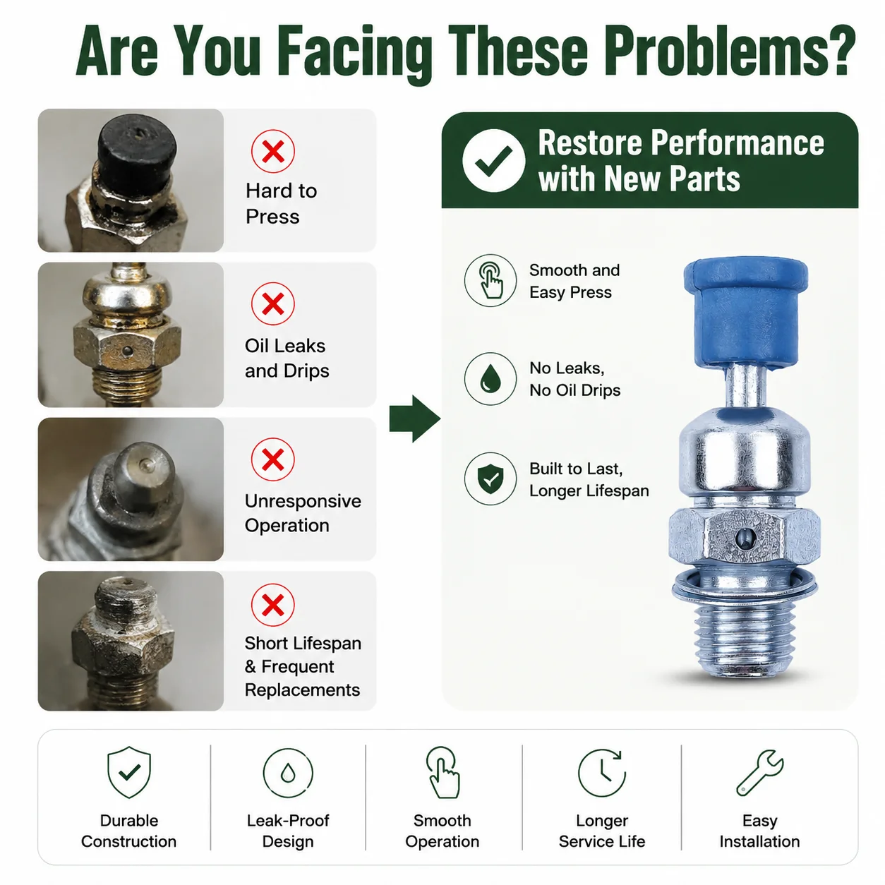 Replacement Decompression Valve Plug for Husqvarna 365 372 372XP 385 390 395 395XP Poulan Jonsered 503715301 503665501 503472001