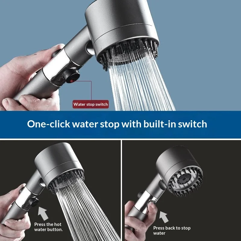 Three Modes Shower Filter Head Massage Showerhead Nozzle Replete For Shower Knobs Bathroom Accessories Heads Showers Parts