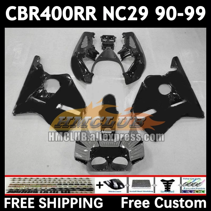 Bodywork For HONDA CBR400 CBR 400 RR 400RR 90 91 92 93 black grey 94 104No.138 CBR400RR NC29 1995 1996 1997 1998 1999 Fairings