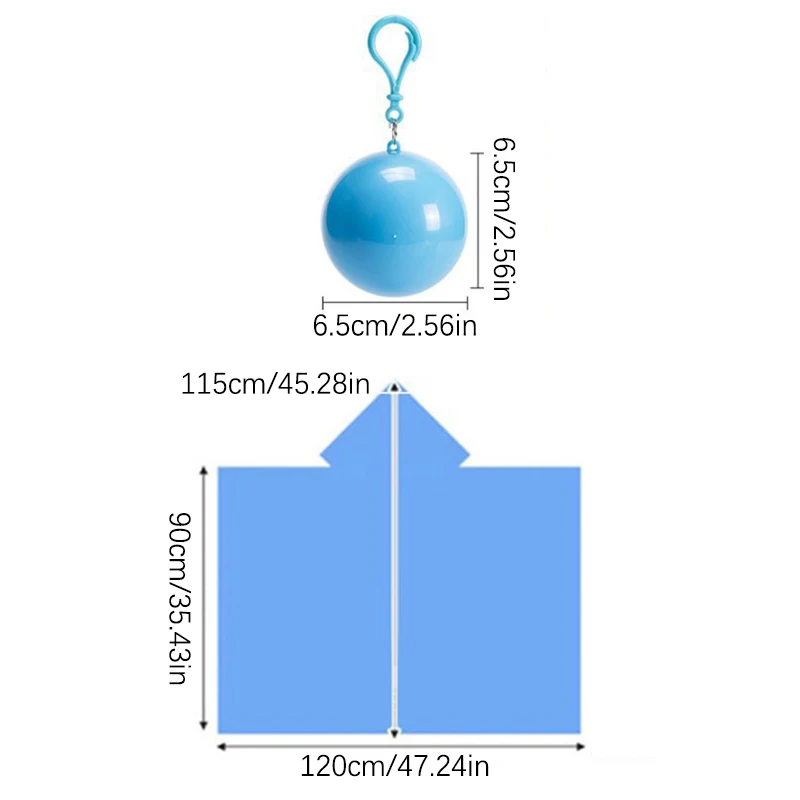 เสื้อกันฝนสำหรับผู้ใหญ่แบบใช้ครั้งเดียวมีฮู้ดกันน้ำได้ง่ายสำหรับพกพา