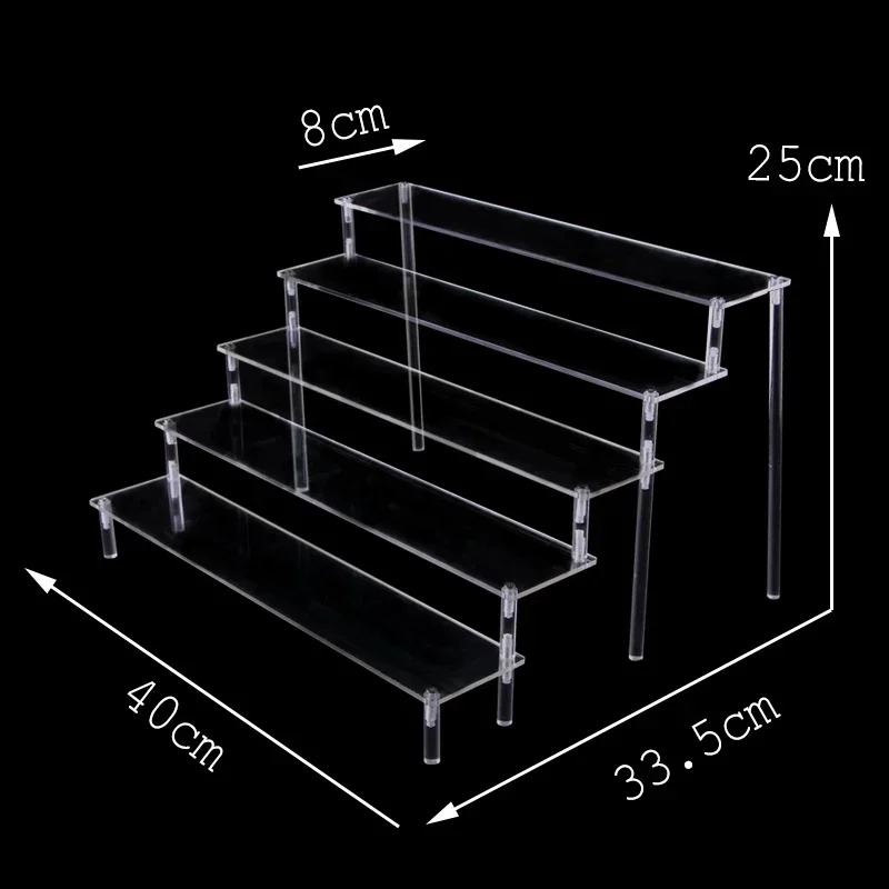 NONE Acryl Display Stand Transparent Leiter Regal Puppe Ton Figur Animation Auto Modell Blind Box Parfüm Lagerung Modell Stehen 4