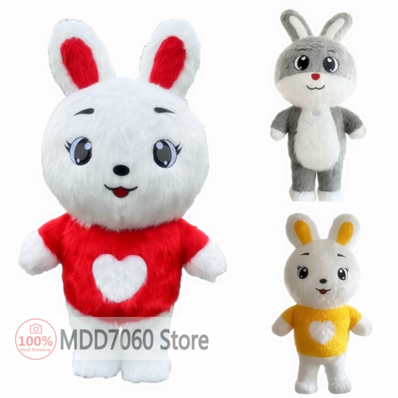 

Rabbit Inflatable Mascot Costume Street Fun Rogue Rabbit Funny Set Birthday Party Role Playing Inflatable Little White Rabbit