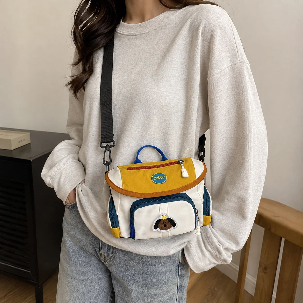 Color Blocking New Camera Bag, Single Shoulder Multifunctional Commuting Bag, Crossbody Bag, Photography Bag, lightweight Bag