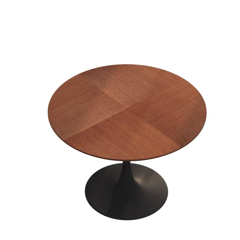 Round Table with Grain Table Top,Metal Base Dining Table,Modern End Table Leisure Coffee Table,on sale