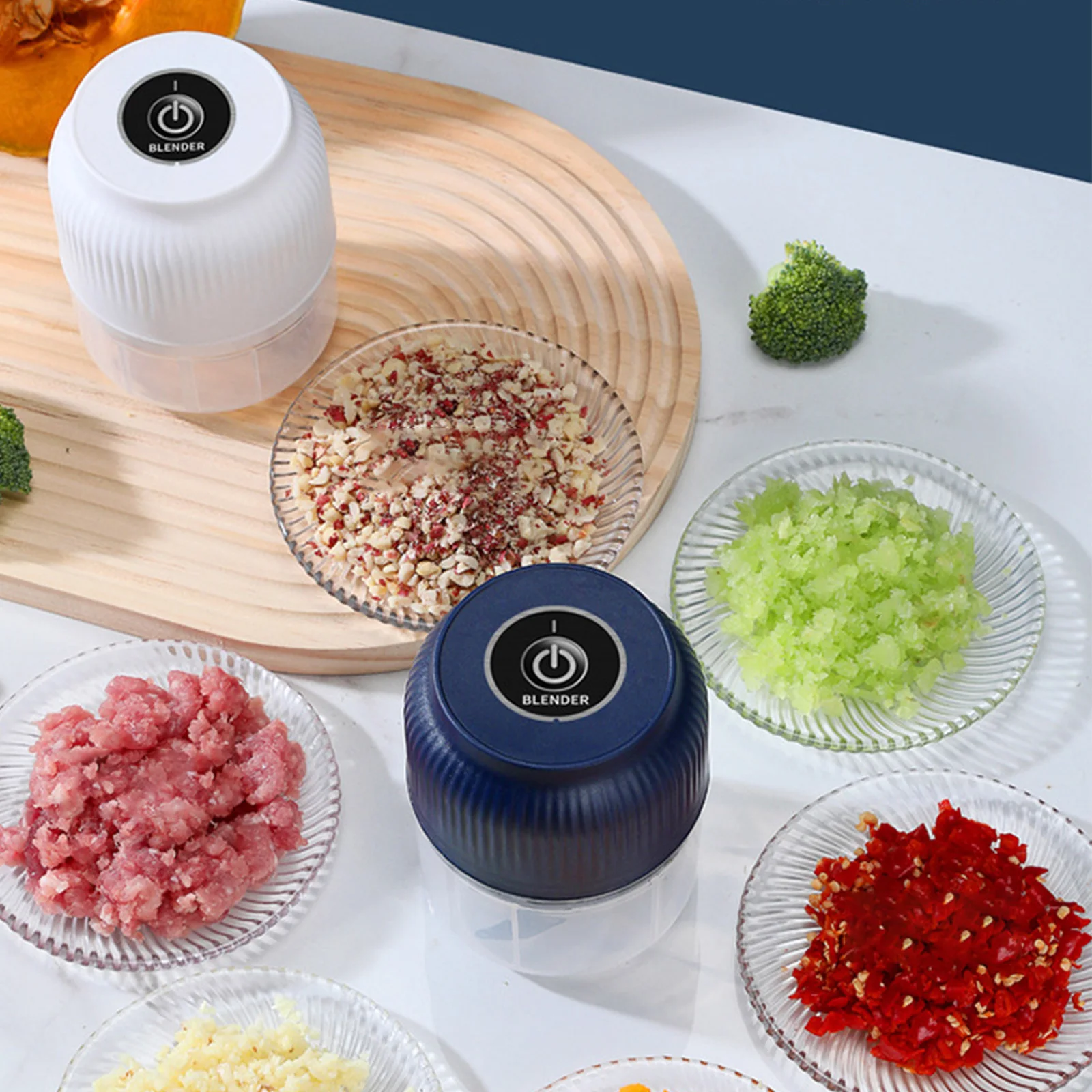Electric Vegetable Chopper Blender 300ML Portable Cordless Mini Food Processor Rechargeable Mincer for Garlic Onion Ginger Chili