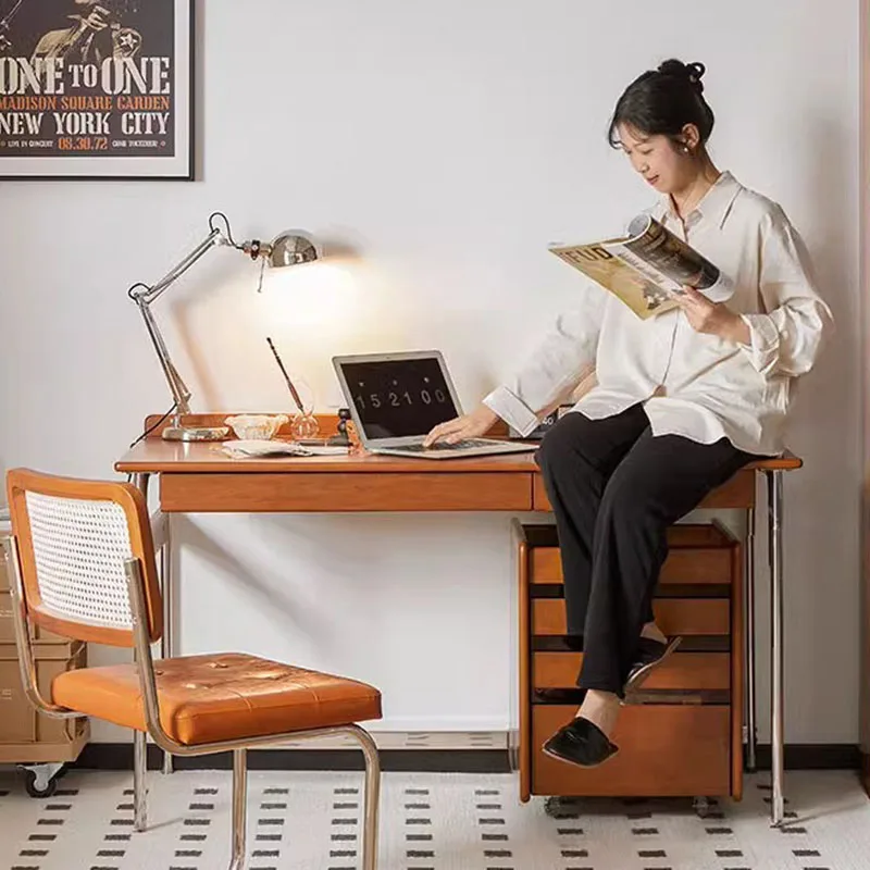 Wooden Modern Office Desk Minimalist Aesthetic Design Crafts Organizers Office Desk Luxury Study Tavolo Commercial Furniture