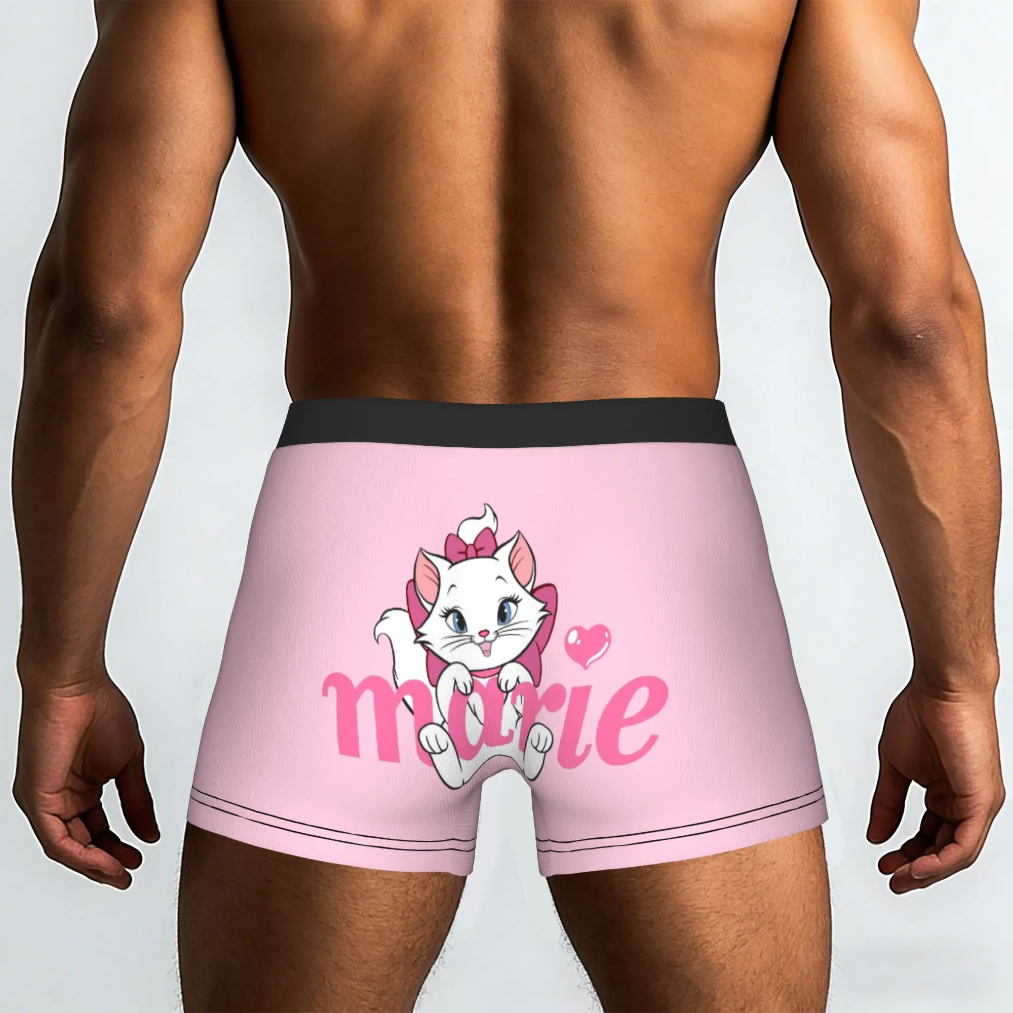 Custom M-Marie Cat Cartoon Boxers Shorts Men Cat Manga Briefs Underwear Novelty Underpants