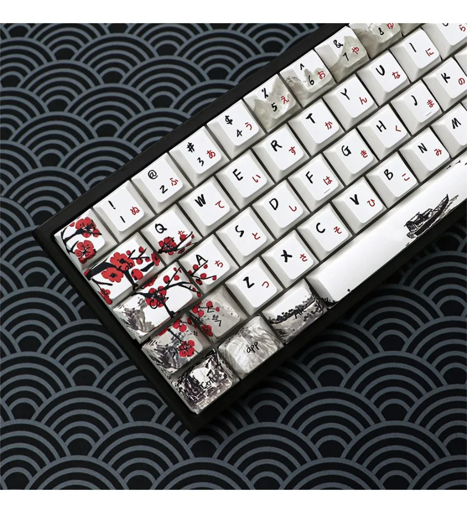 Original factory highly Wangjiang Mei, keycap PBT hot sublimation 80 keys ISO adaptation 61/64/68 mechanical keyboard