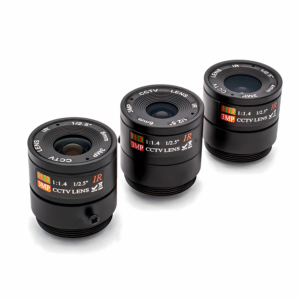 WGWK wysokiej jakości przemysłowy obiektyw o stałej ogniskowej 4mm/6mm/8mm 1/2.5 "CS Mount filtr podczerwieni obiektyw CCTV do kamery bezpieczeństwa nadzoru — zdjęcie 7