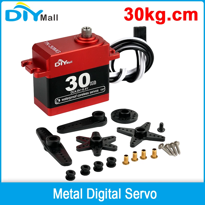 

TK-30MG 30kg High-Torque Waterproof Digital Servo - Aluminum Metal Gear 180°/270°/360° for 1/8 1/10 RC Car Boat Robot