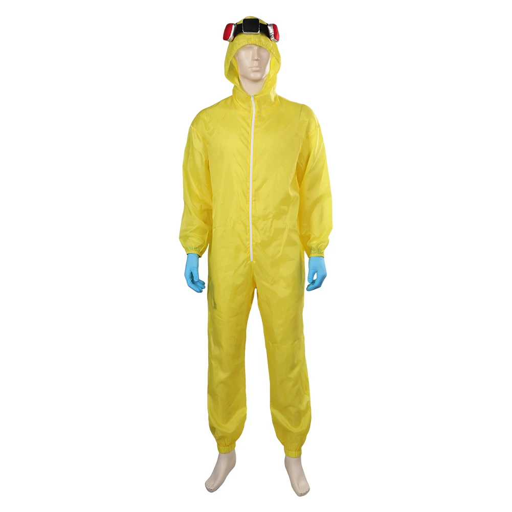 Walter White Cosplay Protective Suit TV Breaking Fantasia Disguise Bad Disfraz Men Costume Halloween Party Fake Mustaches Props - Image 2