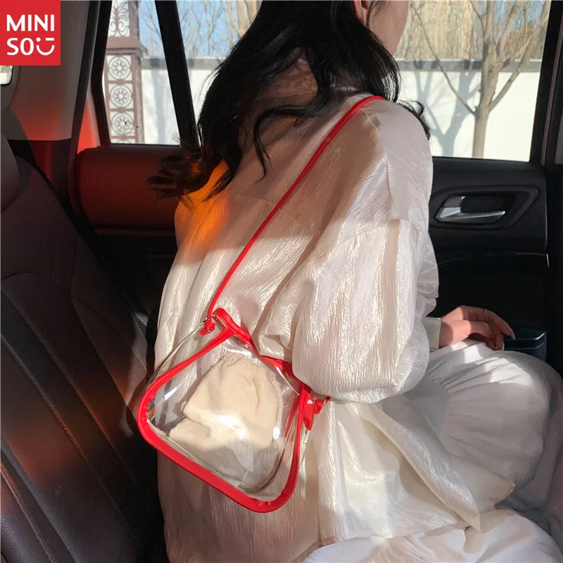 Miniso 2025 Transparent Jelly Bag, Korean Summer Crossbody Purse for Women