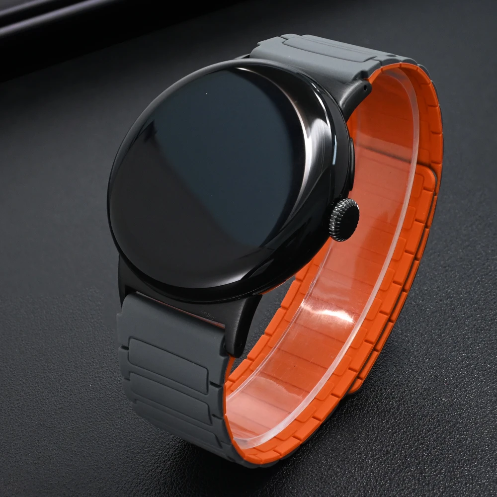 Correia magnética macia para Google Pixel Watch 3, pulseira de silicone, acessórios substitutivos, banda de 45mm