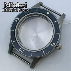 Miuksi 40mm caixa de relógio retrô vidro cúpula moldura luminosa adequada para movimento NH35 NH36 NH34 ETA2824 PT5000