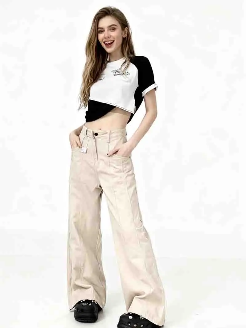 

Брюки-карго женские зеленые летние парусиновые брюки в американском стиле большие панели в стиле пэчворк регулируемые дышащие для городского отдыха пикантные